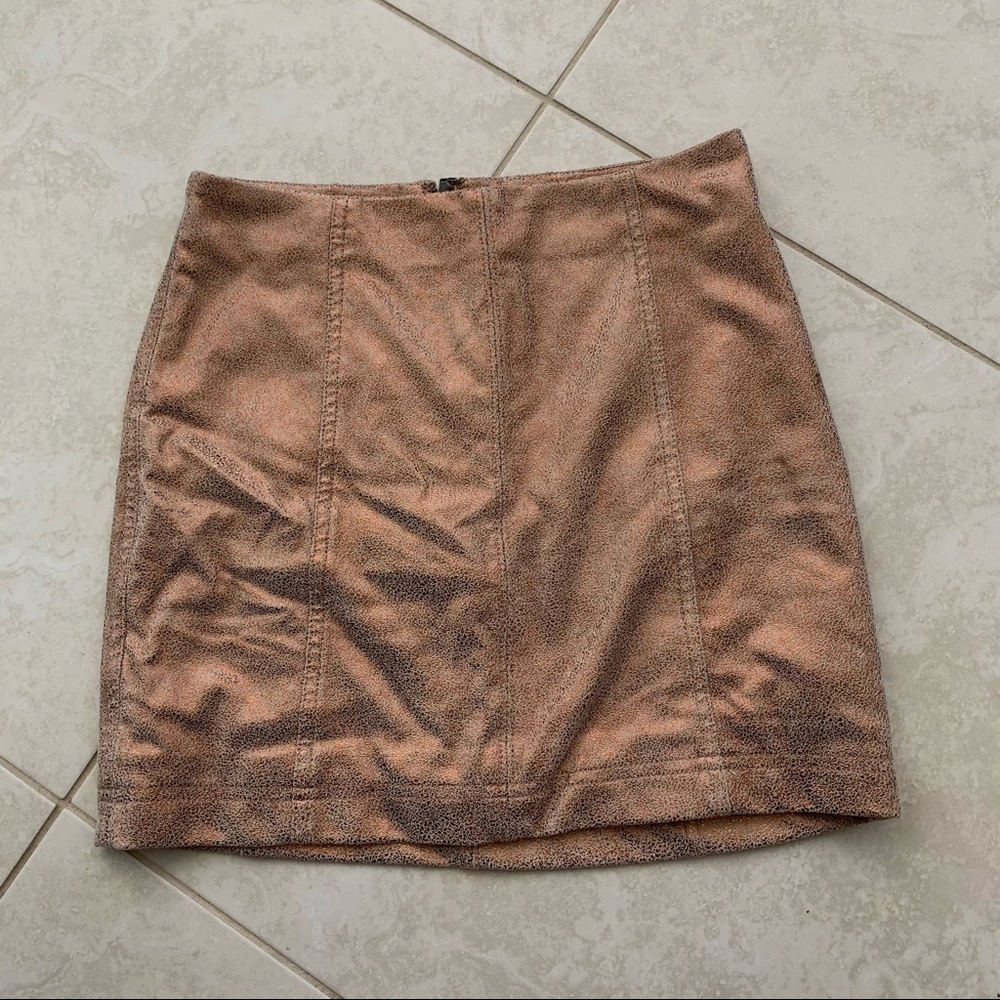 Free People mini shiny skirt
